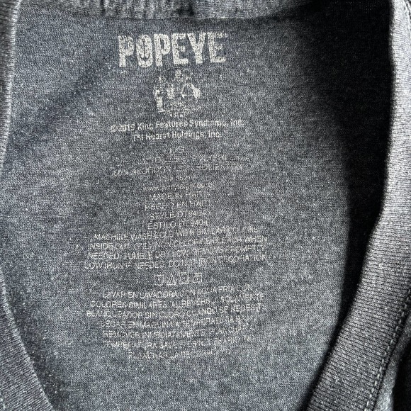 Popeye Shirt Adult Large Gray Cartoon Sailorman Boom Box Graphic T-shirt - Picture 4 of 8